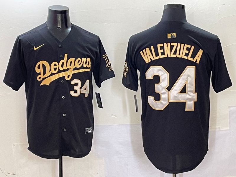 Men Los Angeles Dodgers #34 Valenzuela Black Game Nike 2025 MLB Jersey style 504->los angeles dodgers->MLB Jersey